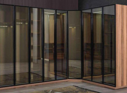Walk-in Wardrobe Elements Glass Cabinet Transparent Doors Cabinets